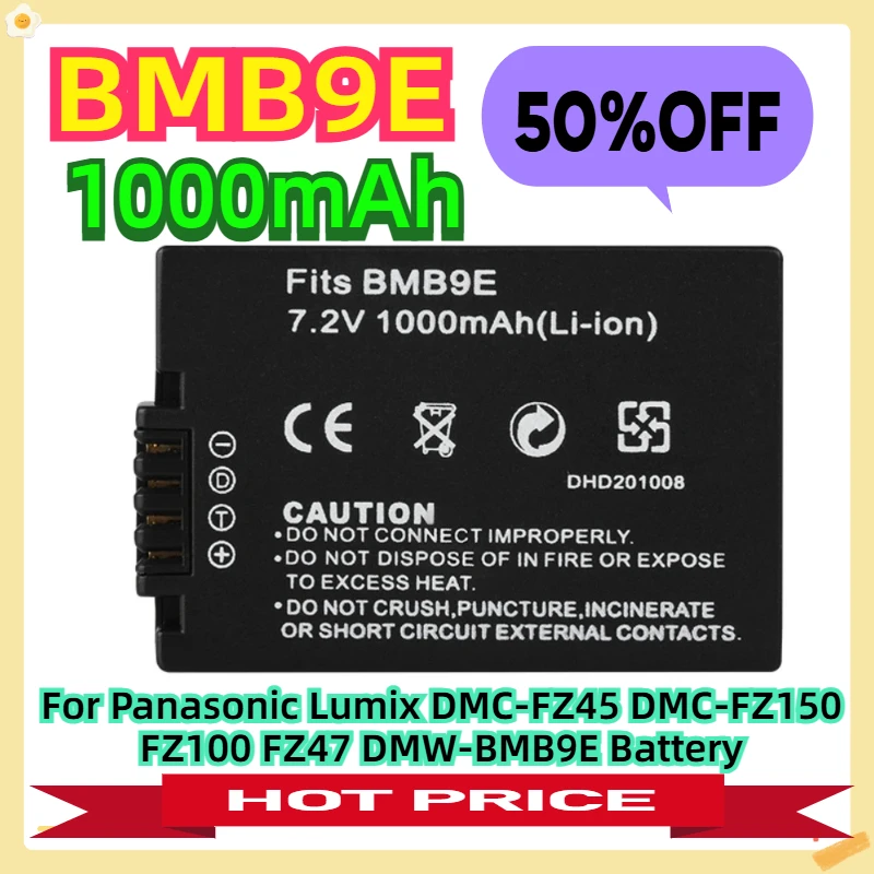 

For Panasonic Lumix DMC-FZ45 DMC-FZ150 FZ100 FZ47 DMW-BMB9E Battery 1000mAh