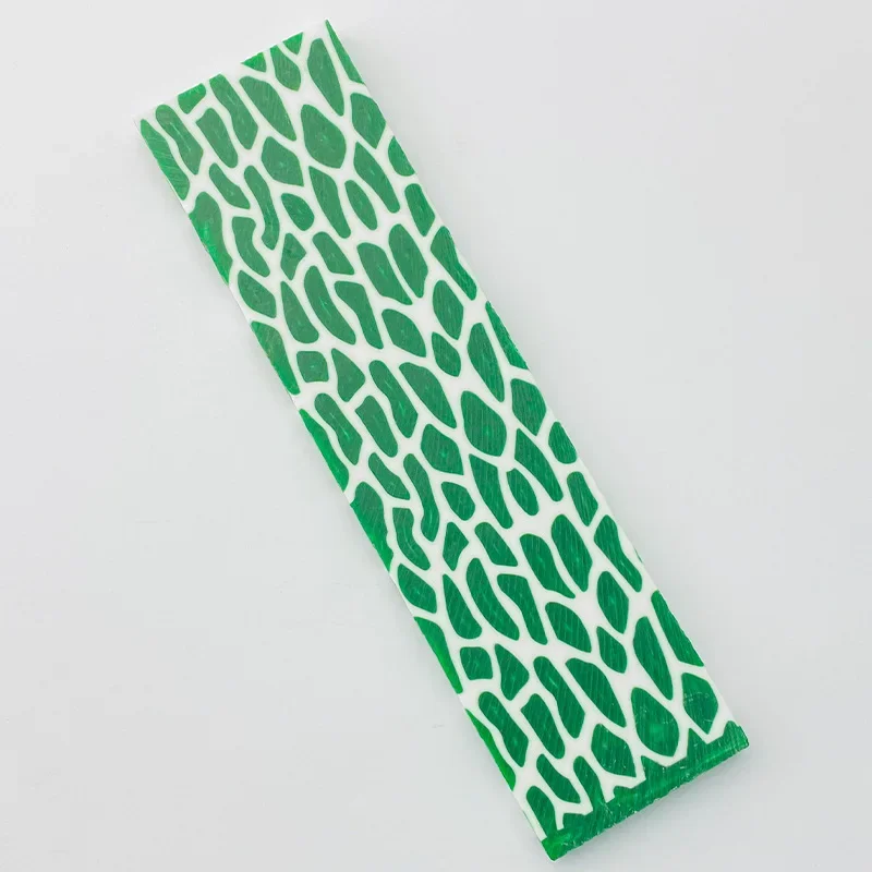 Balance à manche en résine avec motif de girafe coloré – Pour la fabrication de manche de couteau de bricolage/fait maison, matériel artisanal (130x40x8mm)