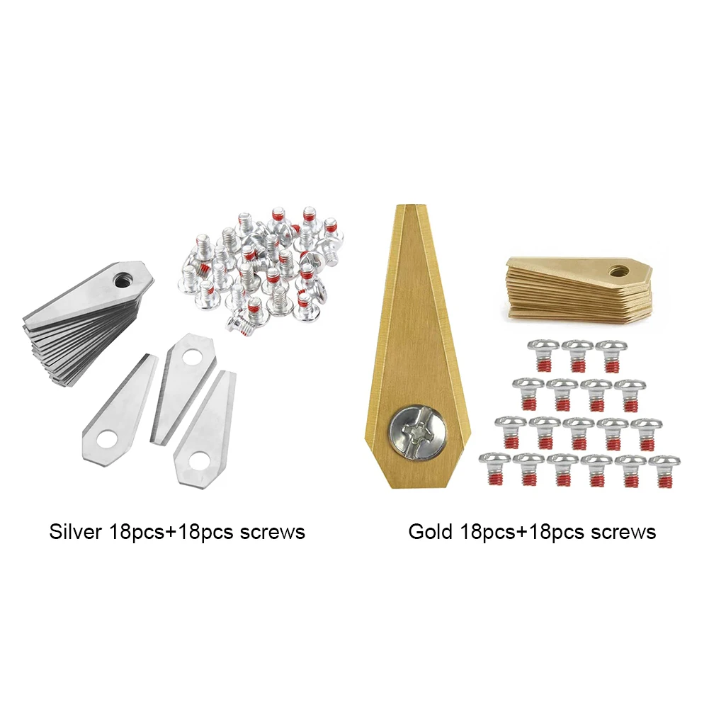 

18Pcs Lawn Mower Blade Stainless Steel Lawnmower Replacement Blade Anti-rust Titanium Plating for Bosch Indego Lanmower