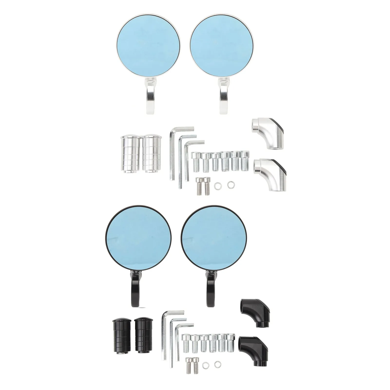 

Motorcycle Rearview Mirror Blue Mirror Long Lasting Round Side Mirror High Definition Wear Resistant for M8 M10 Mirror Holders