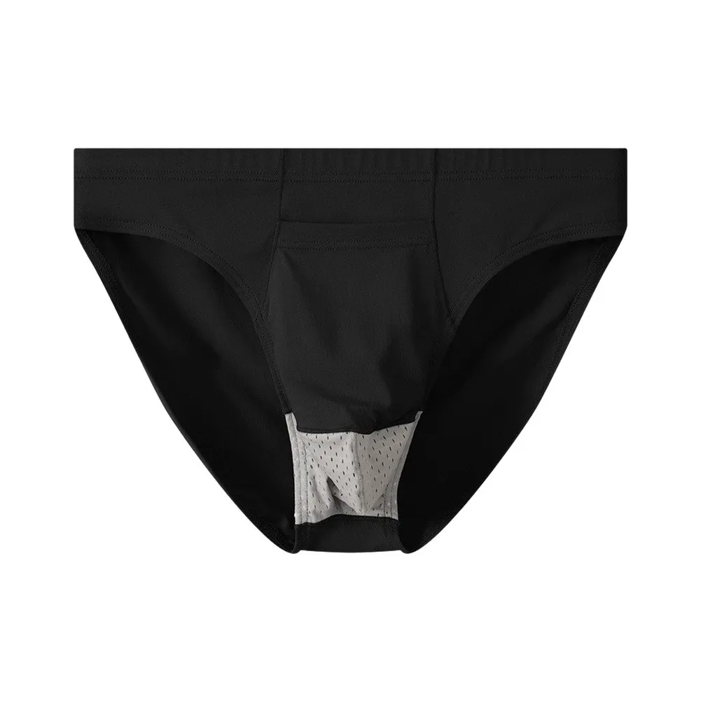 Man's Underwear Mid Waist Separate U Pouch Briefs Breathable Solid Underpants Thin Soft Underwear For Men Male Triangle Panties