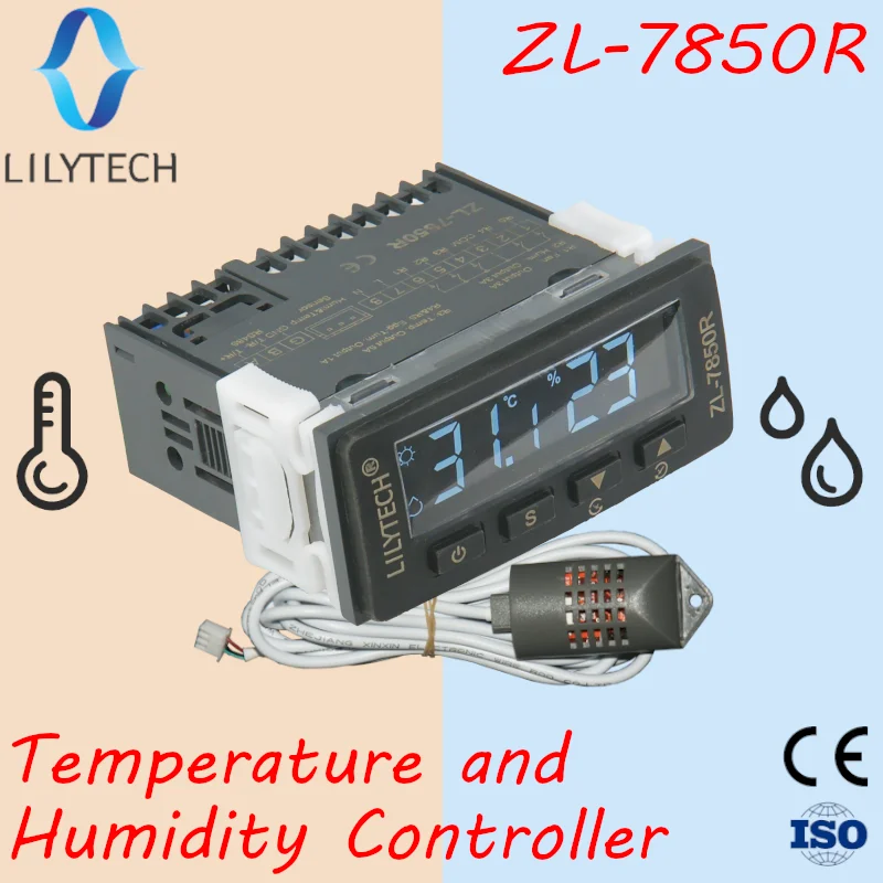 ZL-7850R, Super long sensor cable, Super high humidity and temperature controller, for swallow or Incubator with RS485, Lilytech