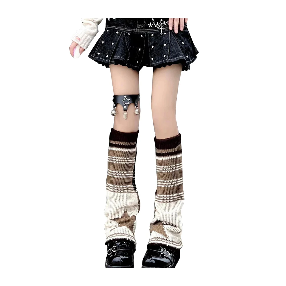 Jk Lolita Leg Warmers Y2K Japanese Style Women Leg Wool Knitted Foot Cover Autumn Winter Crochet Heap Socks Boot Cuffs Accessory