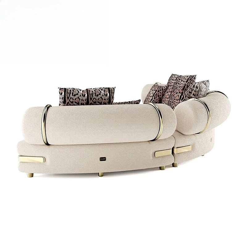 

Light luxury art high-end combination sofa, villa living room Italian designer curved sofa