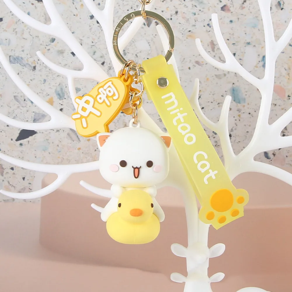 Car Key Holder Cute Mitao Cat Keychain Key Accessories Model Toys Cat Keychain Key Ring Trinket Cartoon Cat Keyring