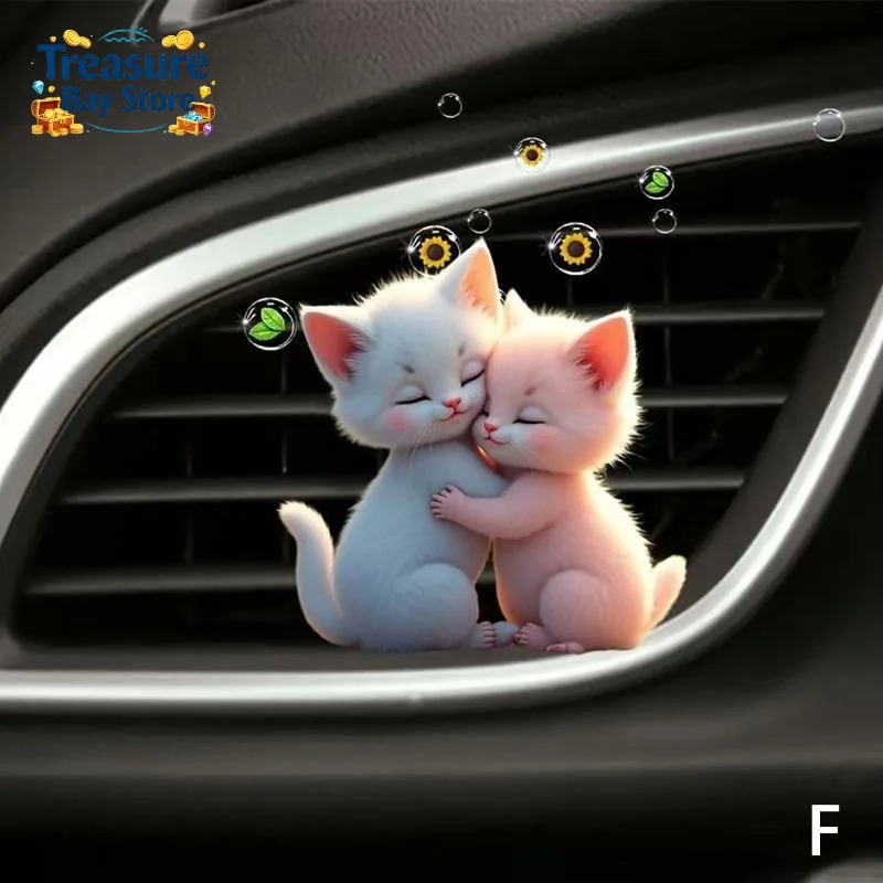 Car Air Outlet Cute Cat Aromatherapy Air Freshener Clip Automotive Elegant Deodorant Fresh Accessories Long-lasting Interior