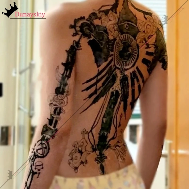 Game LoL Arcane 2 Vi Cosplay Costume Dorsal Tattoo Sticker 47-53CM Waterproof Tatoos  Arcane VI Role-playing Decals Accessory image 6