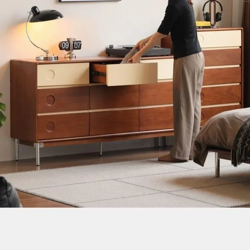 Picture 5: Small apartment solid wood chest, bedside storage cabinet, household locker