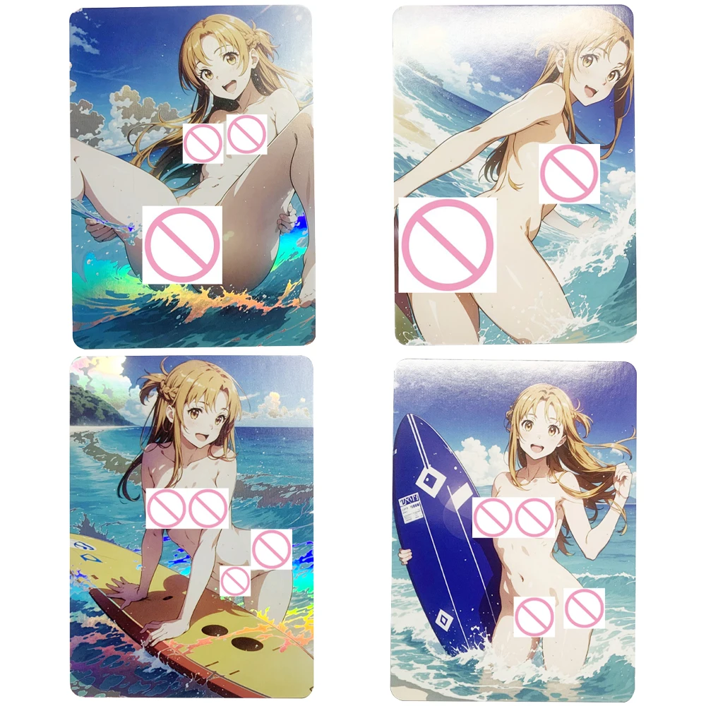 アニメソードアートオンラインコレクションカード、yuki asuna、セクシーな肌色、フラッシュカード、大きくテストされた美容、オタクギフト、63x88mm