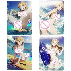 Anime Sword Art Online Yuuki Asuna Sexy Nude Collection Card Refractive Color Flash Card Big Chested Beauty Otaku Gifts 63*88mm