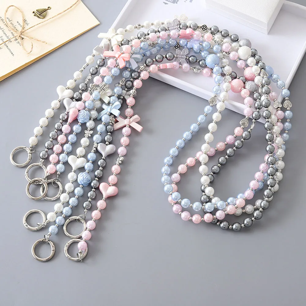 Phone Anti-lost Sling Belt Universal Clip Bag Bag Chain Long Crossbody Chain Hand-beaded Lanyard Women's Mobile Phone Lanyard