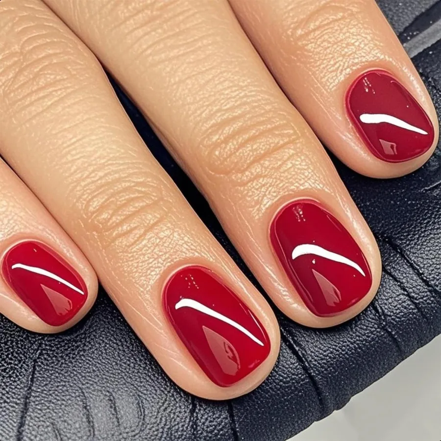

Pr on Nails Extra Short Squoval Весна Лето Красный гель-клей на ногти 24 шт. Глянцевый круглый многоразовый УФ-отделка Накладные ногти Акрил Fa