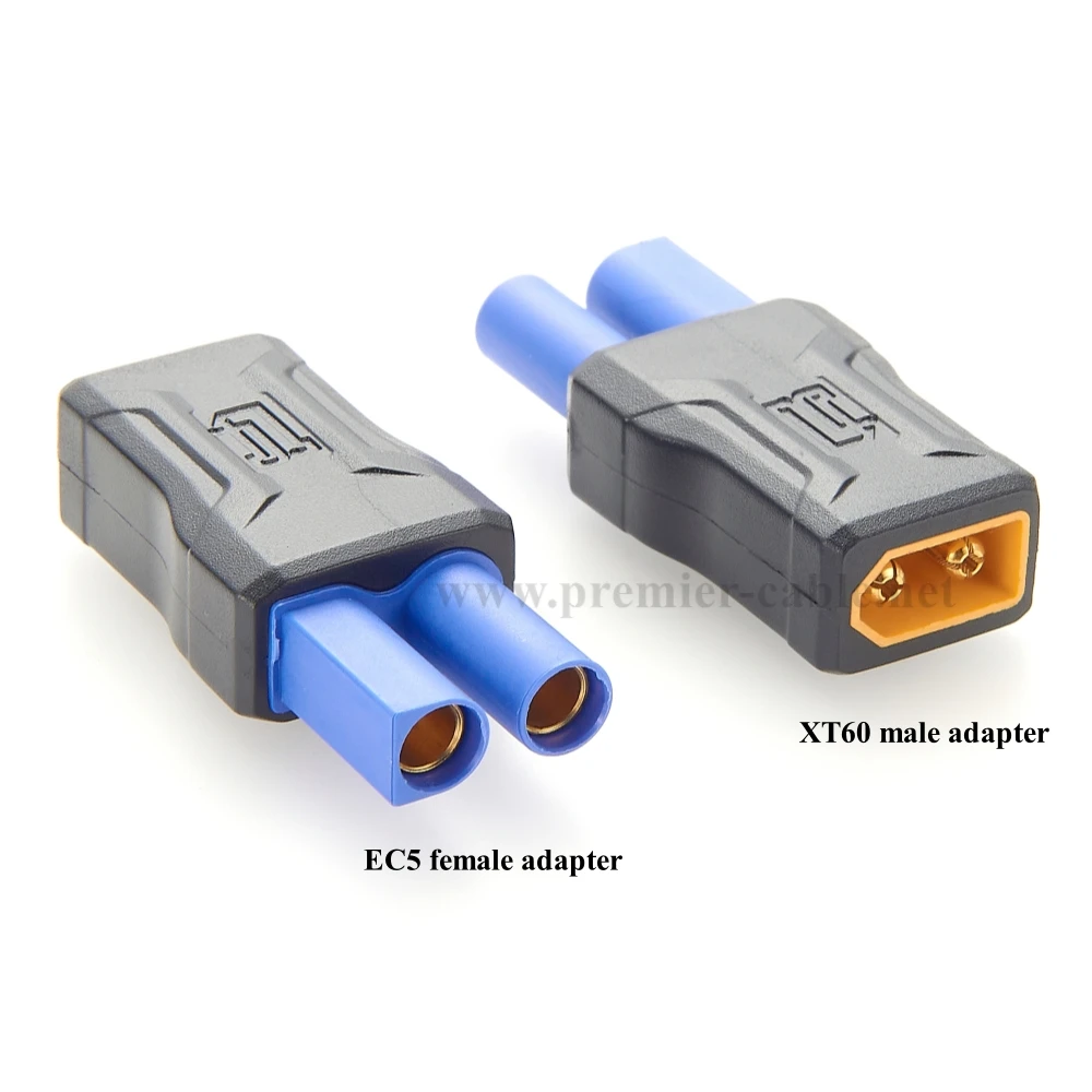 5 peças ec5 para xt60 conector xt60 macho para ec5 fêmea adaptador de bateria rc moldado por injeção para bateria lipo micro fpv drone