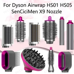 Hair Curler Nozzle For Dyson Airwrap HS01 HS05 Sencicimen X9 Hair Dryer Accessories Multi Hair Styler Hard Soft Smoothing Brush