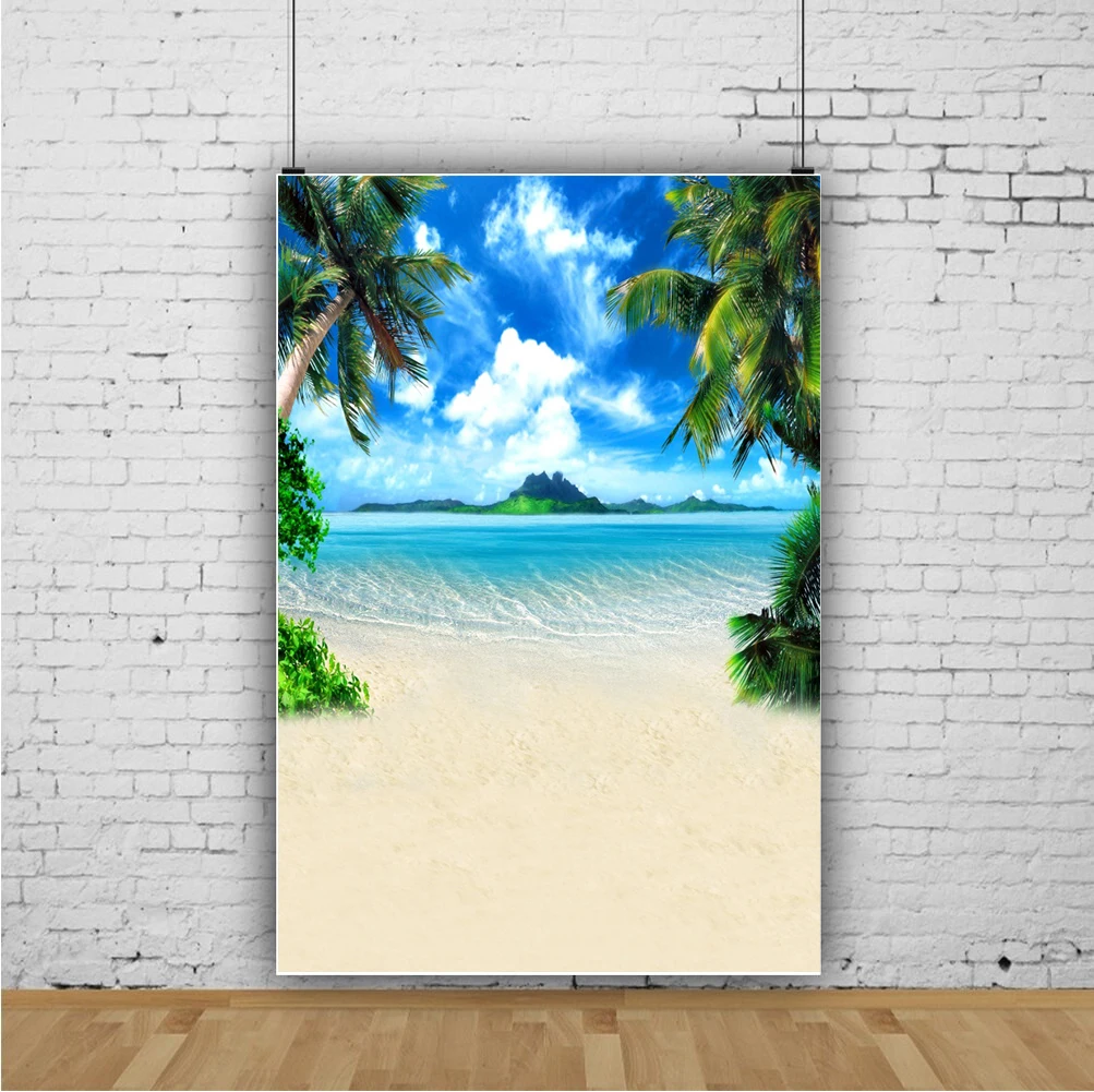 Summer Tropical Backdrop for Hawaiian Beach Seaside Birthday Party Baby Shower Wedding Banner Decoration Photography Background