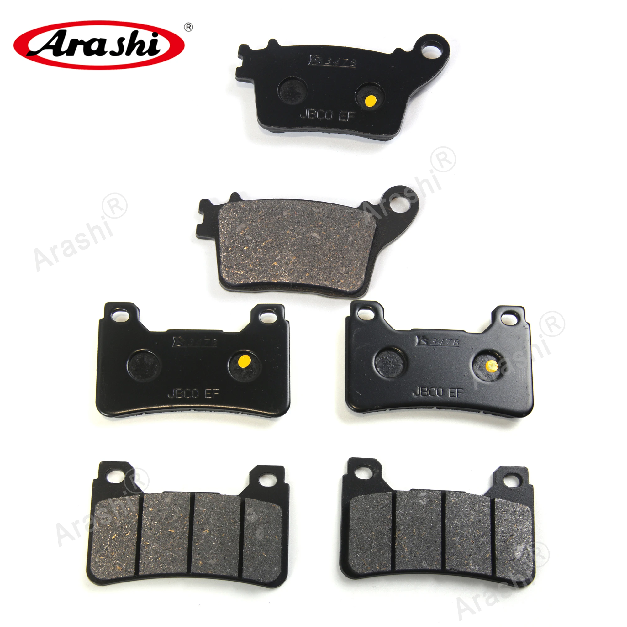 Front Rear Brake Pads For Honda 08-16 CBR1000RR Fireblade 2015 2014 Arashi Organic Rotor Pads for 07-16 CBR600RR 2009 2010 2011