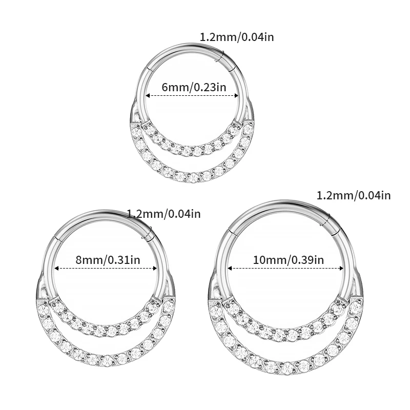 G23 Titanium Piercing Clicker Segment Hoop Nose Rings Earrings Nose Septum Piercing Ear Tragus Cartilage Helix Lip Ear Piercing