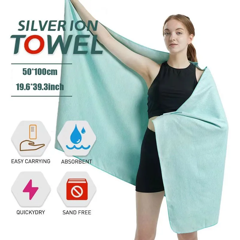 19.6*39.3in Microfiber Quick Dry Gym Towel Odor Free Absorbent Fiber Fast Drying Workout Gear for Body Sweat Working Out Towels