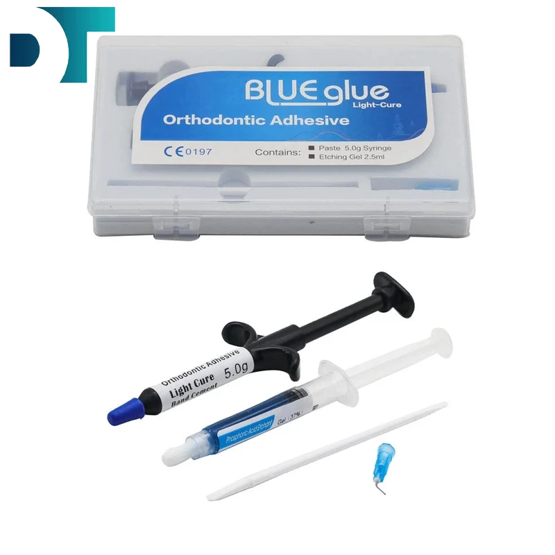 Dental Orthodontic Adhesive  Blue Glue Light Cure Blue Glue Kit Bonding System Light Curing Adhesive Paste Dentistry 1/5/10boxes