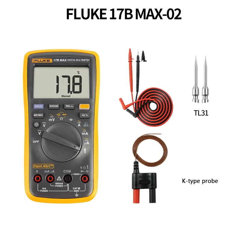 Fluke 15B MAX 17B MAX Automatische Digitale Bereik Multimeter DMM AC/DC Spanning Stroom Weerstand Capaciteit Tester