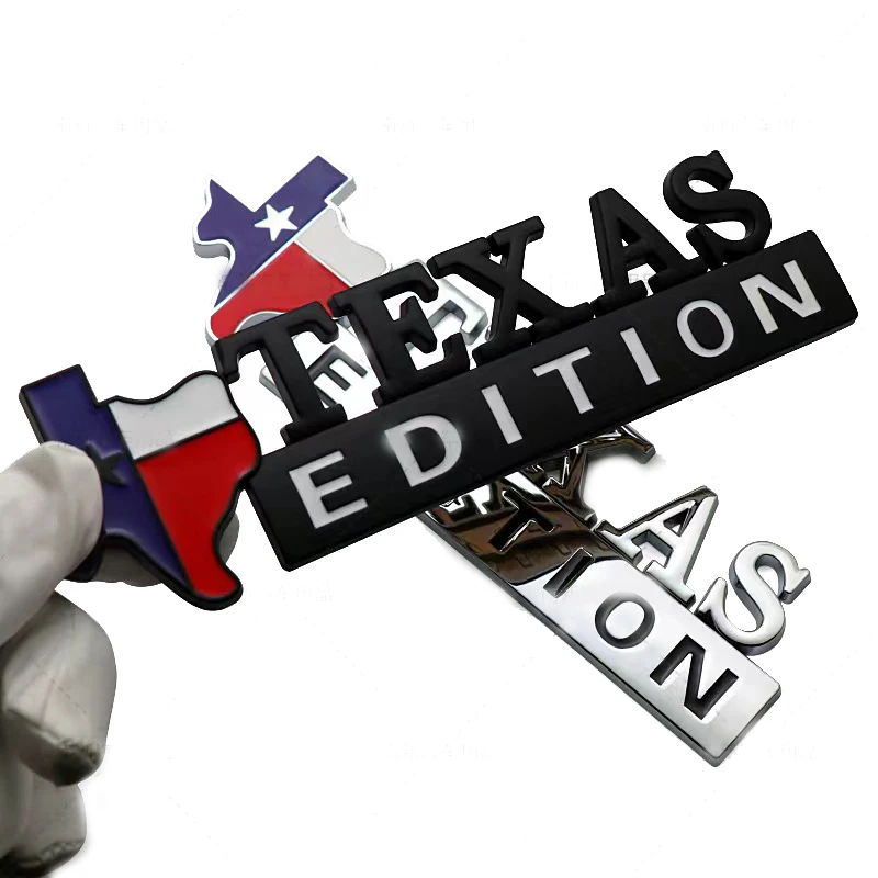 1pcs Off-road Texas Metal Car LOGO Texas EDITION sticker, modified displacement sticker