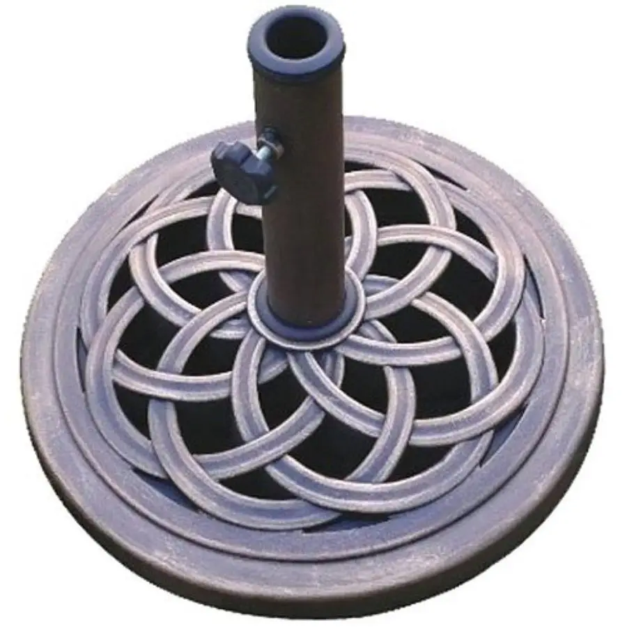 

18Inch Cast Stone Umbrella Base, Made from Rust Free Composite Materials, Bronze Powder Coated Finish