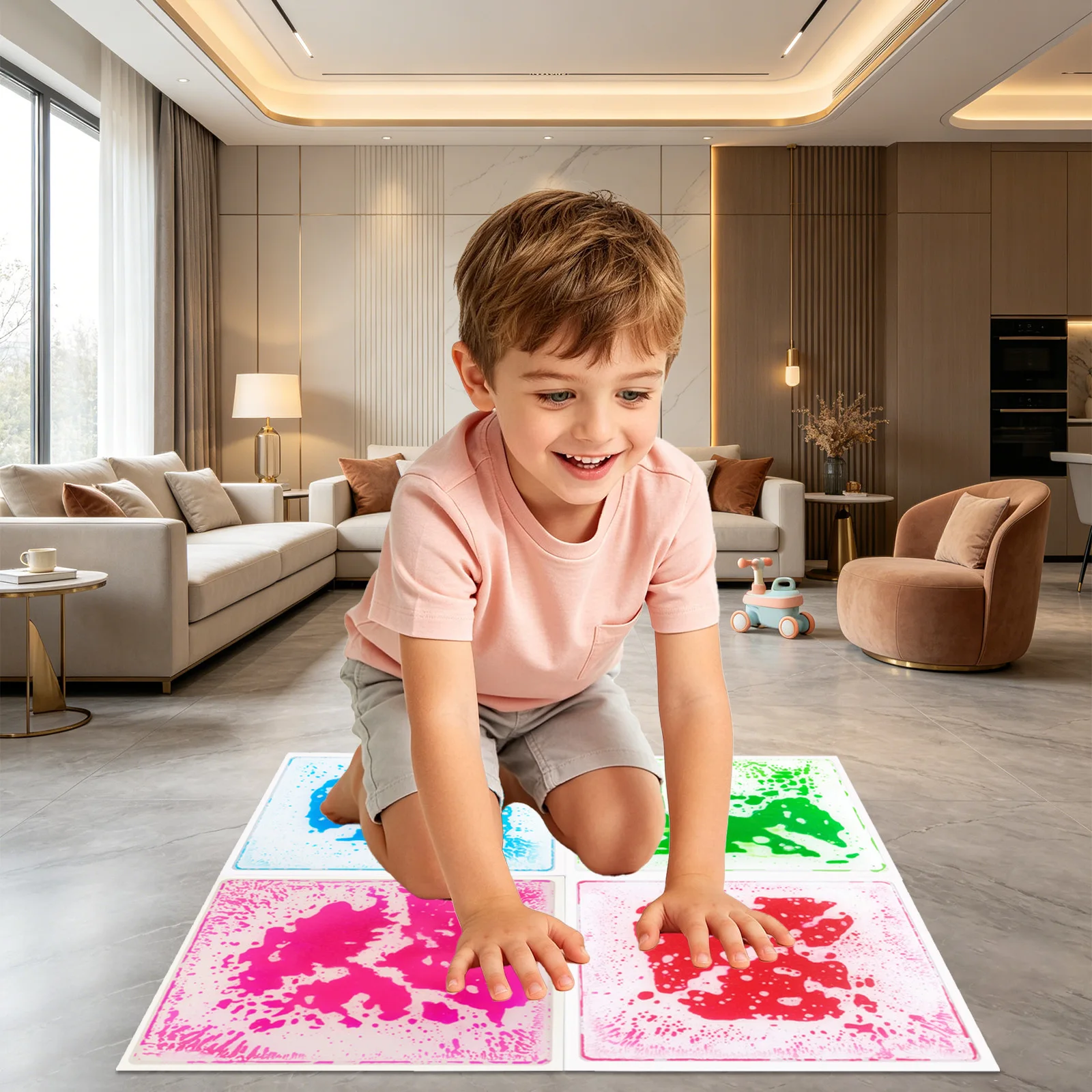 Odor‑free Autism Sensory Mat Kids Sensory Walking Pads Sturdy Sensory Touch Tiles Kids Sensory Walking Game Pad