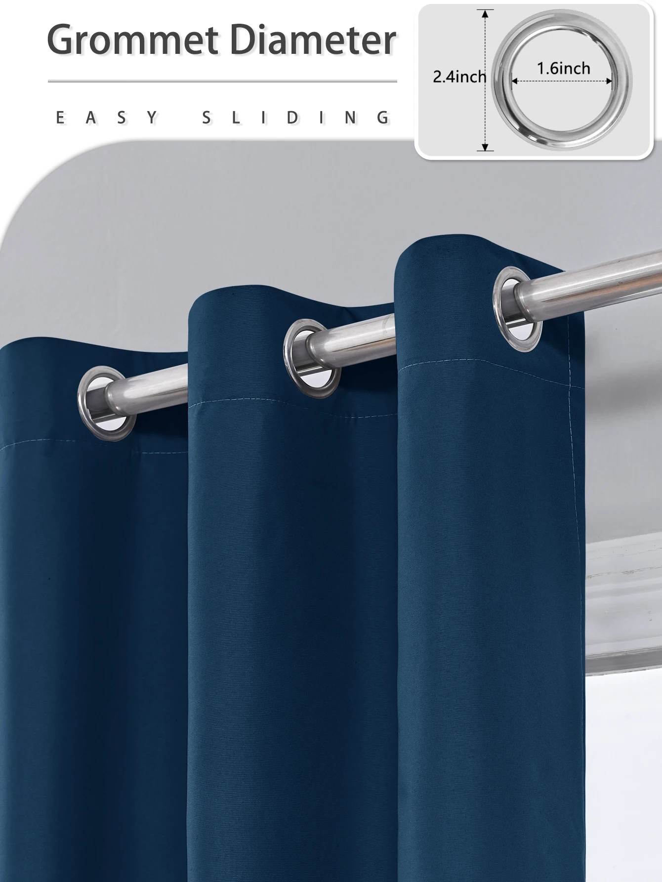 2pcs 100% Solid Blackout Curtains - Perfect for Bedroom and Living Room - UV Protection, Easy Sliding, and Stylish Design