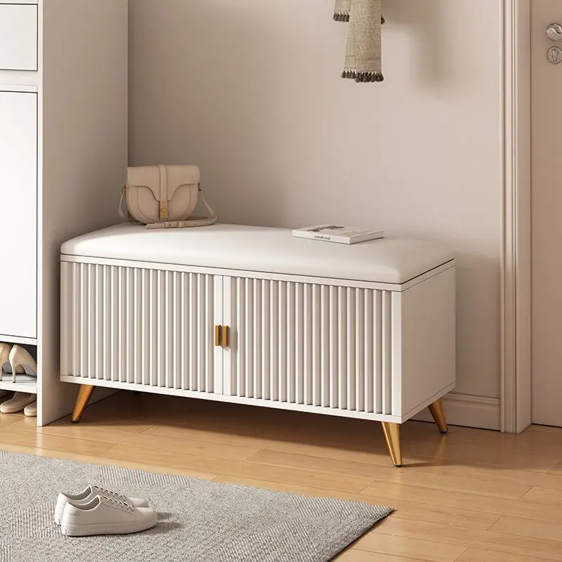 

Cream Wind Door Shoe Change Stool Household Home Cabinet Integrated Sitting Sitting Shoe Stool Entering