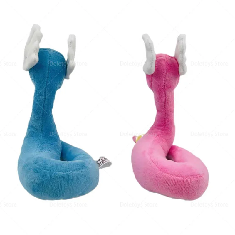 Anime Blue Pink Dragonair Plush Toys Cute Seviper Steelix Ekans Soft Anime Stuffed Peluche Dolls Kids Christmas Gifts Ornament
