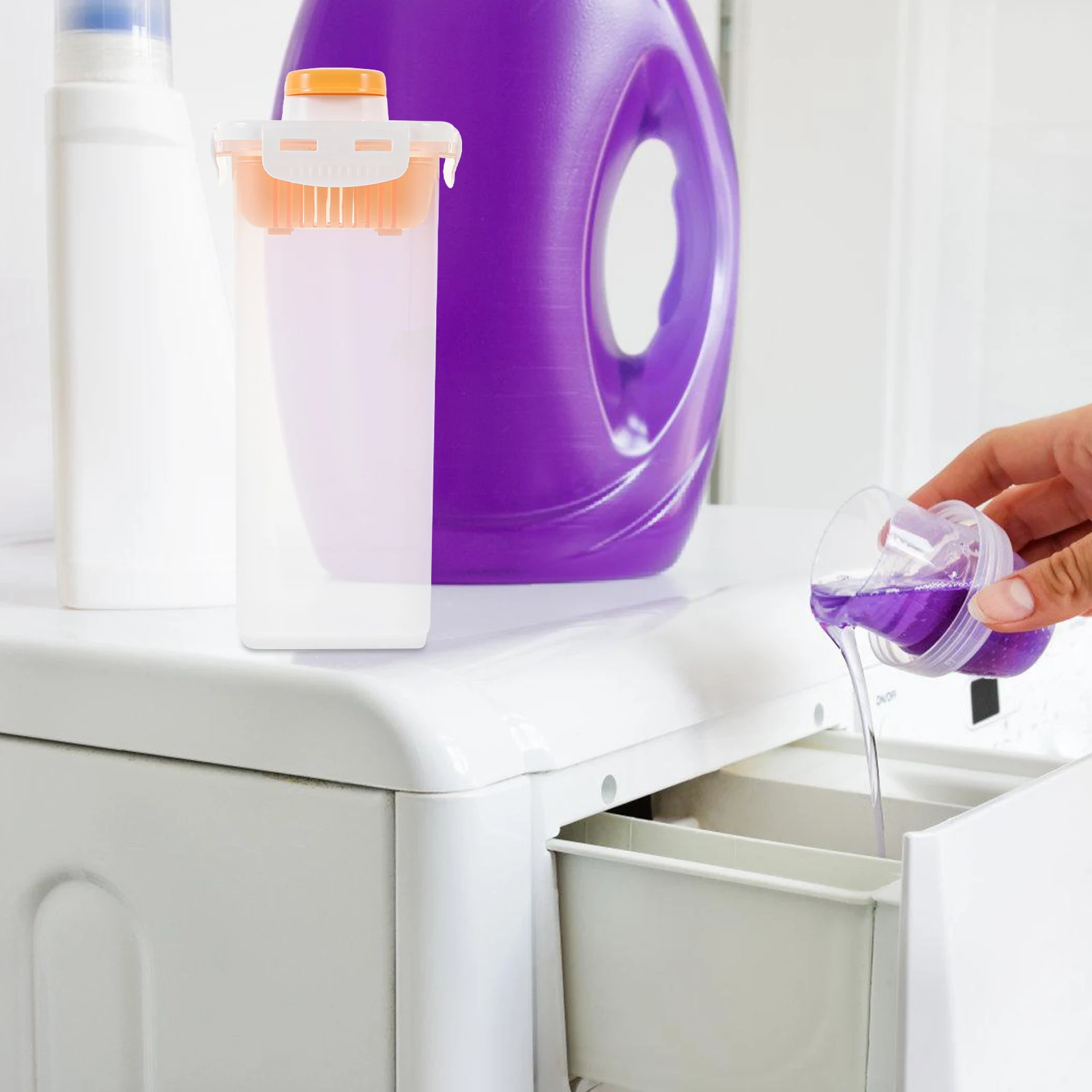 

2Pcs Laundry Powder Box Detergent Storage Container Refillable 1700ml Transparent Large Capacity Bottle Home Hotel