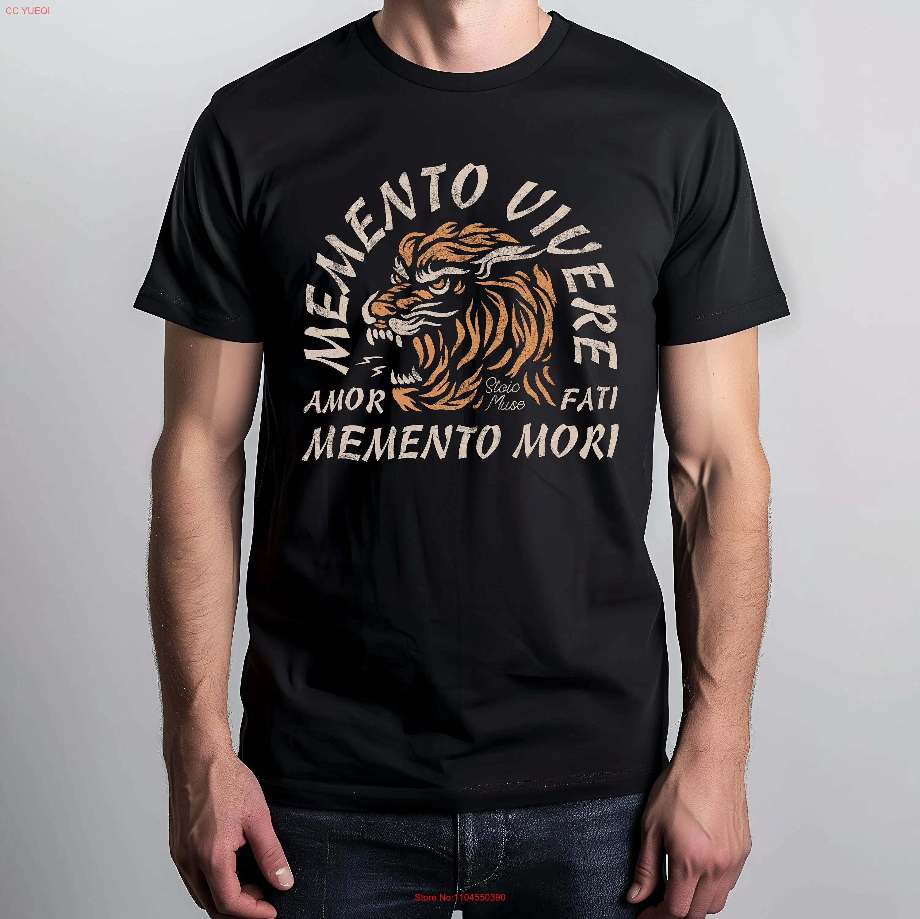 Memento Vivere Amor Fati Mori Tiger T shirt long or short sleeves