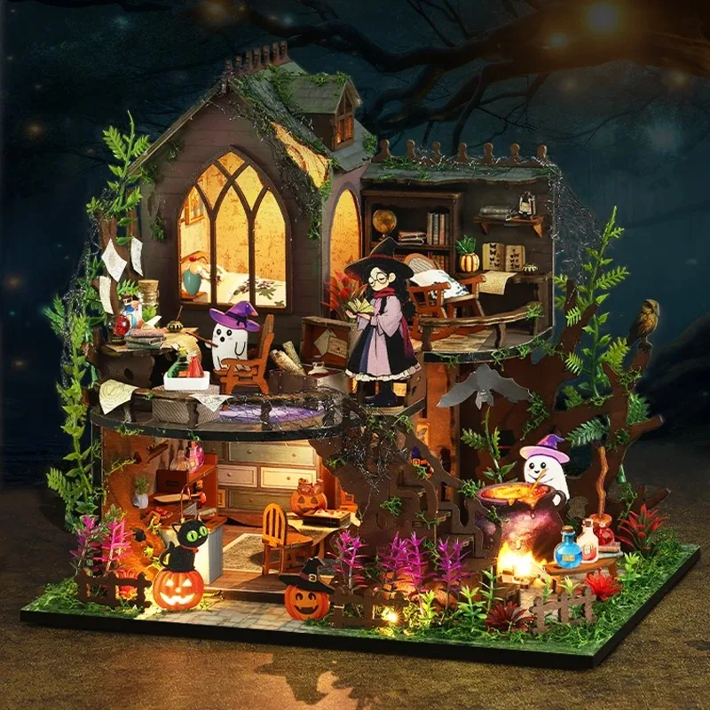 

DIY Magic Mansion Villa - Wooden 3D Puzzle House Kit, Halloween Creative Gift & Collectible Home Decor