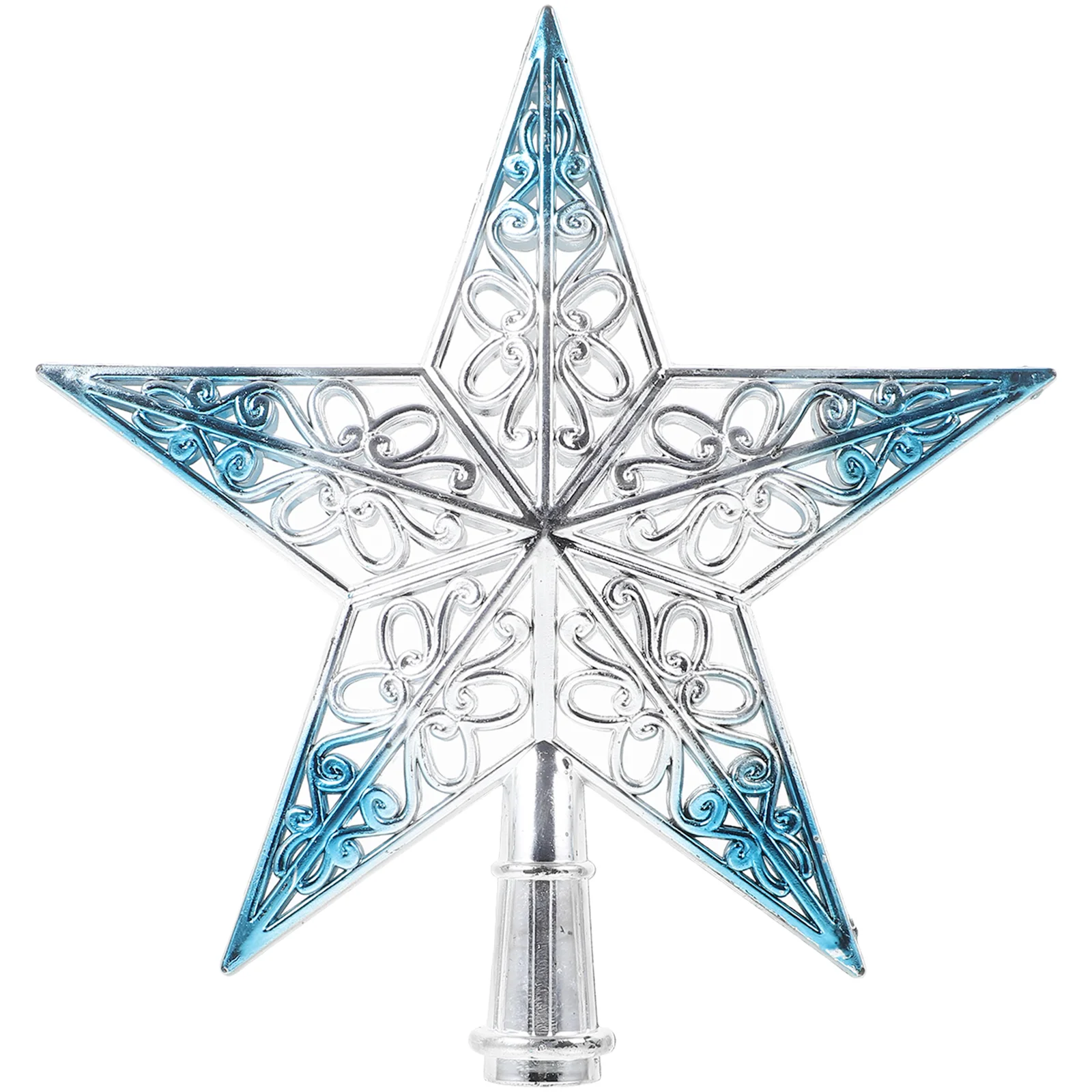 1 PC Christmas Tree Star Topper ตกแต่งพลาสติก Star Tree Topper Xmas Tree Hollow OUT Topper Star