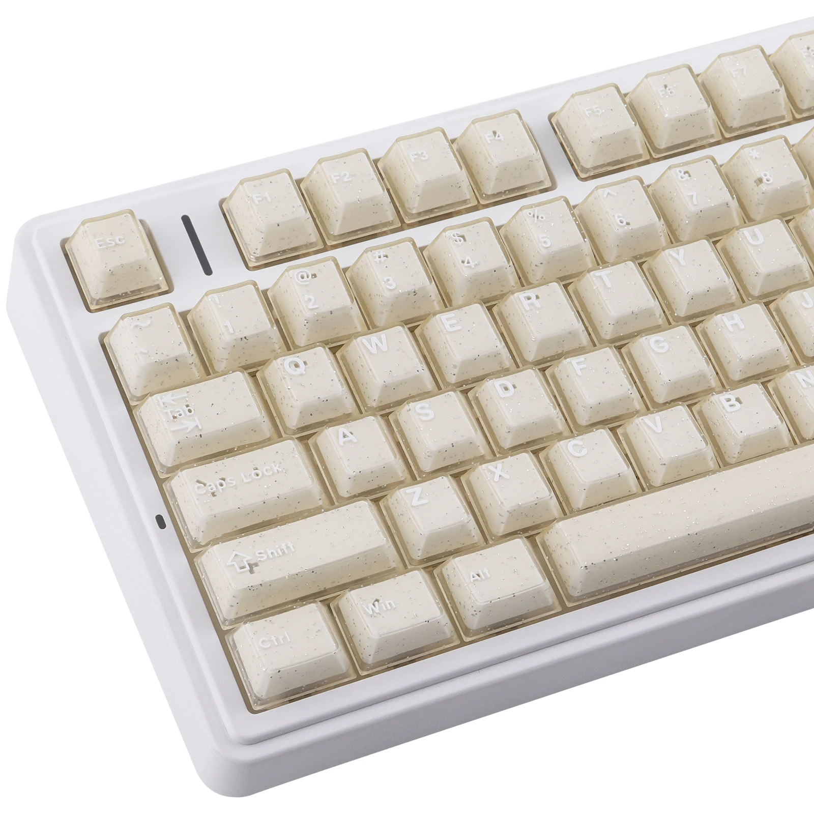 

166 keys of the Shiny White Keycaps PC and ABS Translucent Materials Dye-Sublimated Cherry Profile For Mechanical Keyboard