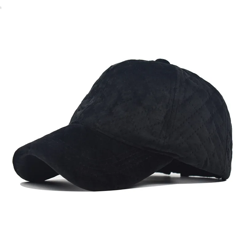 

New Dad Cap Corduroy Fleece Baseball Cap Korean Version Versatile Plaid Cold Proof Sunshade Hat