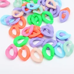 50 Pieces  17 * 23mm  Matcha Color  Open Plastic Chain Insert Ring  DIY Charm Making Necklace Bracelet Bag Chain Accessories