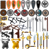 Medieval Military Building Blocks Soldier Figures Black Eagle Knight Weapons Accessories Bow Knife Shield Flag Bricks Toy K047
