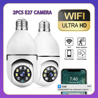 2PCS E27 CCTV Camera HD 1080P Wifi LED Light 360 Wireless Panoramic Home Security CCTV Lamp IP Camera Two Ways Audio V380 PRO