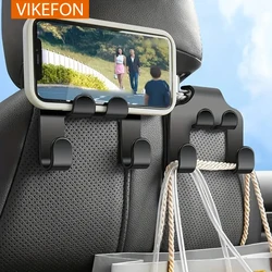 VIKEFON 1/2PSC Car Back Seat Hook Hanging Storage Mobile Phone Holder Stand Lazy Rear Seat Phone Headrest Bracket For All Phones