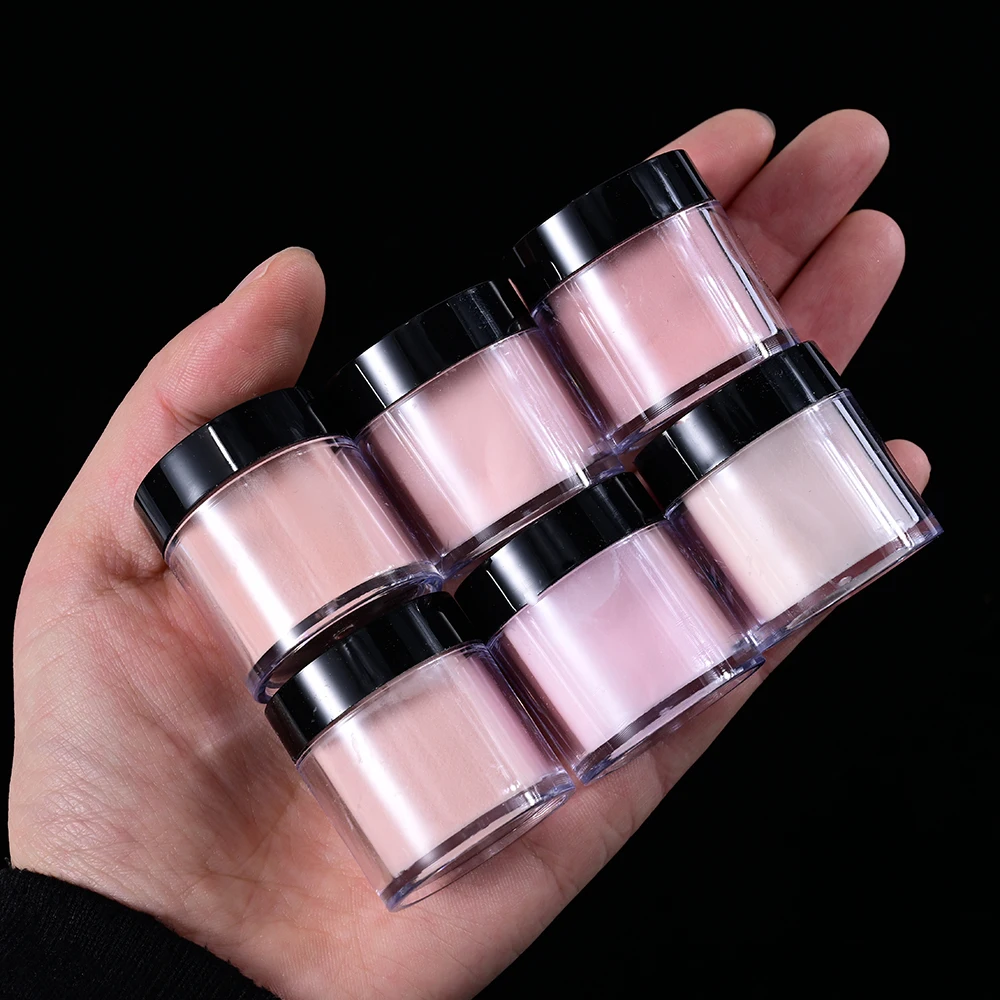 6/8Pcs เล็บอะคริลิค Art Dipping Powder 7gNude สีชมพู 3In1 คริสตัลโพลิเมอร์สําหรับเล็บเคล็ดลับขยายเล็บ Salon แกะสลักเม็ดสี