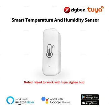 Tuya Zigbee อุณหภูมิและความชื้นเซนเซอร์ Smart Life App รีโมทคอนโทรลเครื่องตรวจจับ Smart Home Automation สําหรับ Alexa Google Home