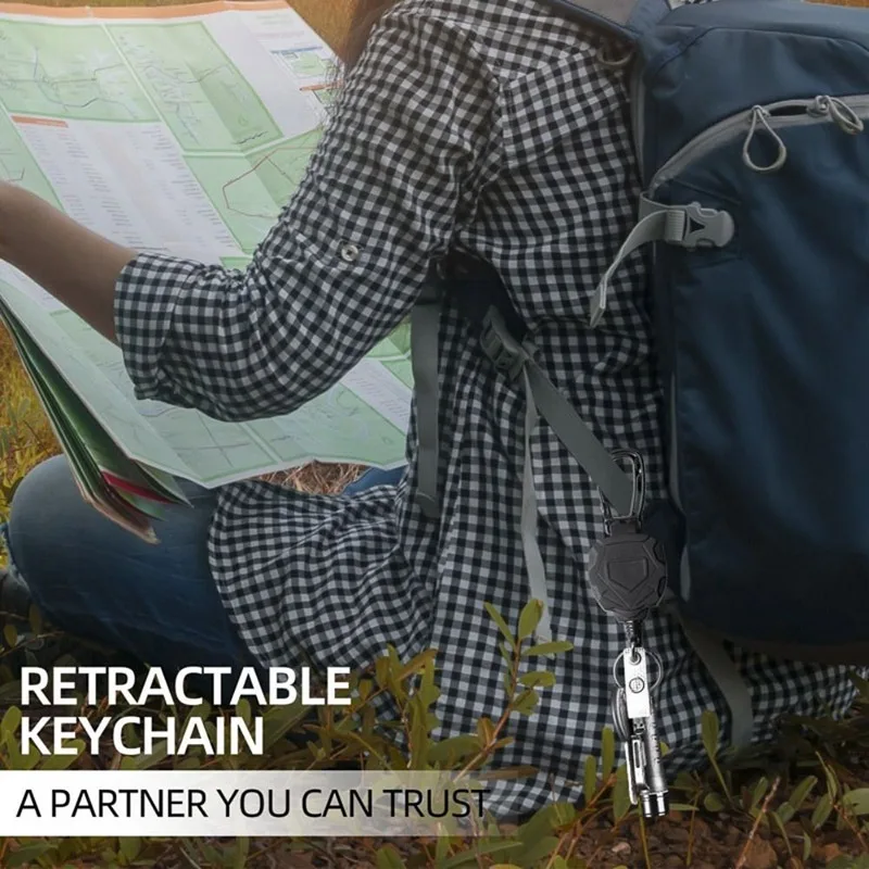 

Черный чехол для карт унисекс, креативный сверхпрочный выдвижной брелок для бейджа, катушки, зажимы, легко вытягиваемая пряжка, веревка, эластичный брелок