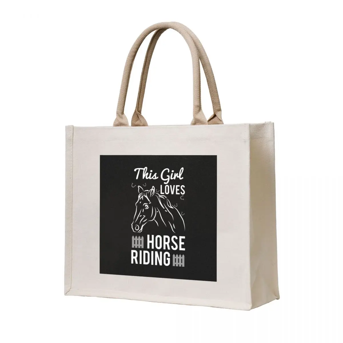 

This girl loves horse riding Tote Bag eco bag folding Women's bag Custom