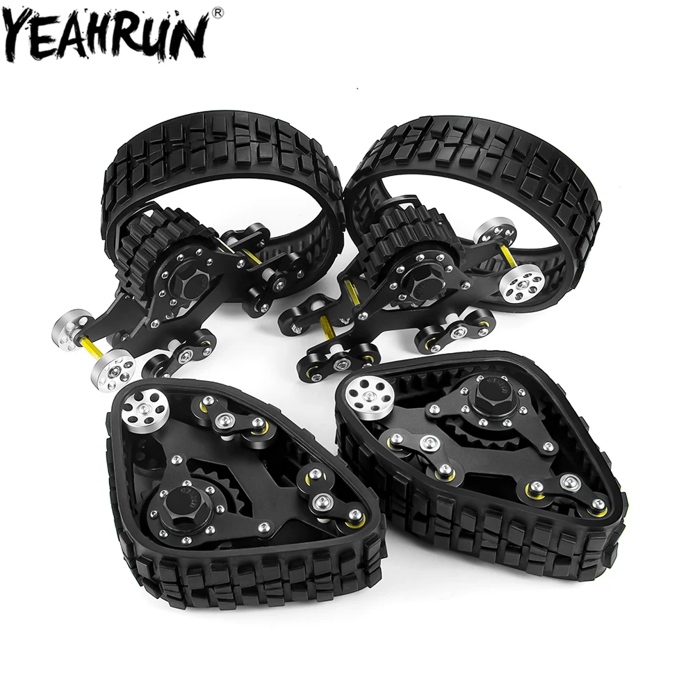 YEAHRUN RC Car Track Wheels Sandmobile Conversion Snow Tires For 1/10 Axial SCX10 TRX-4 RC Crawler Upgrade Parts