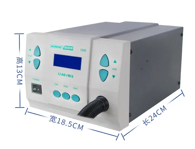 Estación de soldadura de aire caliente sin plomo, Original para QUICK 861DW, retrabajo de temperatura de microordenador, 3 boquillas