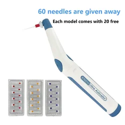 Dental Sonic Irrigator Tips Endo Activator Wireless Ultrasonic Washing Tooth with 60 Tips USB Recharged Battery