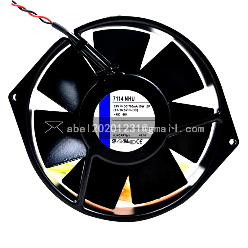 

BRAND NEW 7114NHU 7114 NHU DC 24V 19W METAL LEAF ORIGINAL COOLING FAN COOLER 15038 150*38MM