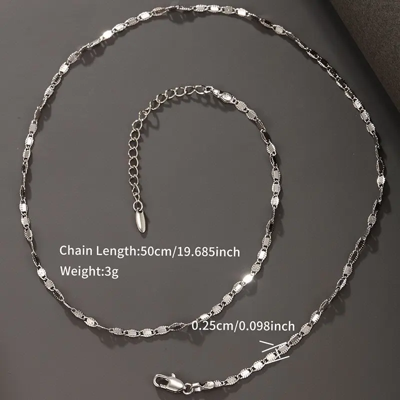 XP Jewelry --( 50 cm * 2.5 mm ) Gold Plated 18 K Classic Flat 20