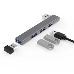 USB 허브 USB 분배기 어댑터, 노트북 맥북 프로 PC 액세서리용, OTG USB C 4 in 1 허브, USB3.0, USB2.0 어댑터